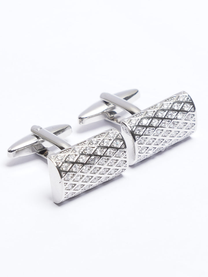 Silver Contrast Designer Cufflink (CUFFLINK-749)