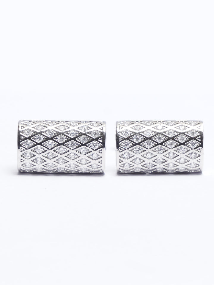 Silver Contrast Designer Cufflink (CUFFLINK-749)