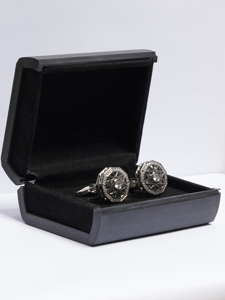 Silver Contrast Designer Cufflink (CUFFLINK-750)