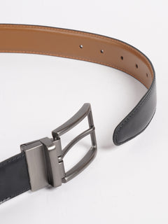 Light Brown & Black Plain Leather Belt (BELT-750)