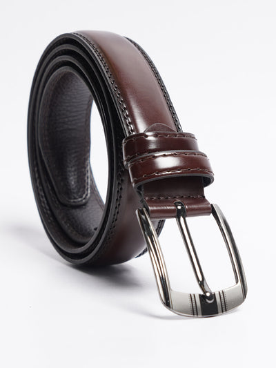 Dark Brown Textured Leather Belt (BELT-754)