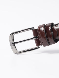 Dark Brown Plain Leather Belt (BELT-754)