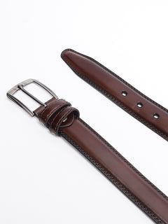 Dark Brown Plain Leather Belt (BELT-754)