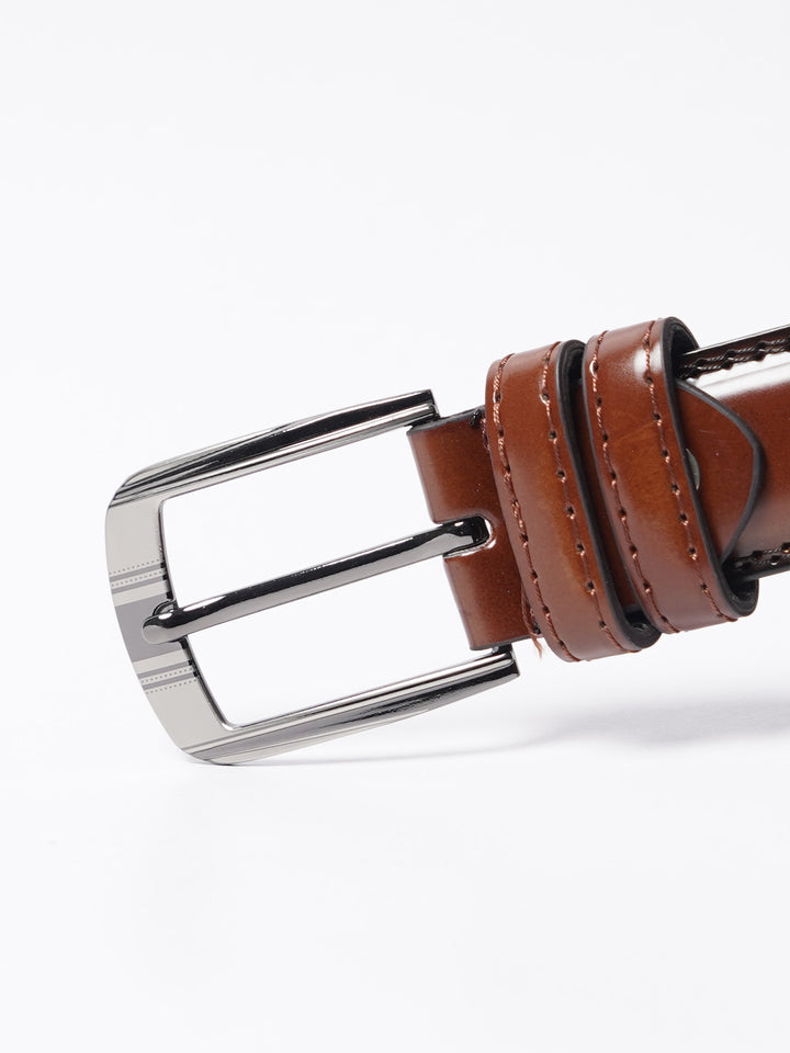 Light Brown Plain Leather Belt (BELT-755)