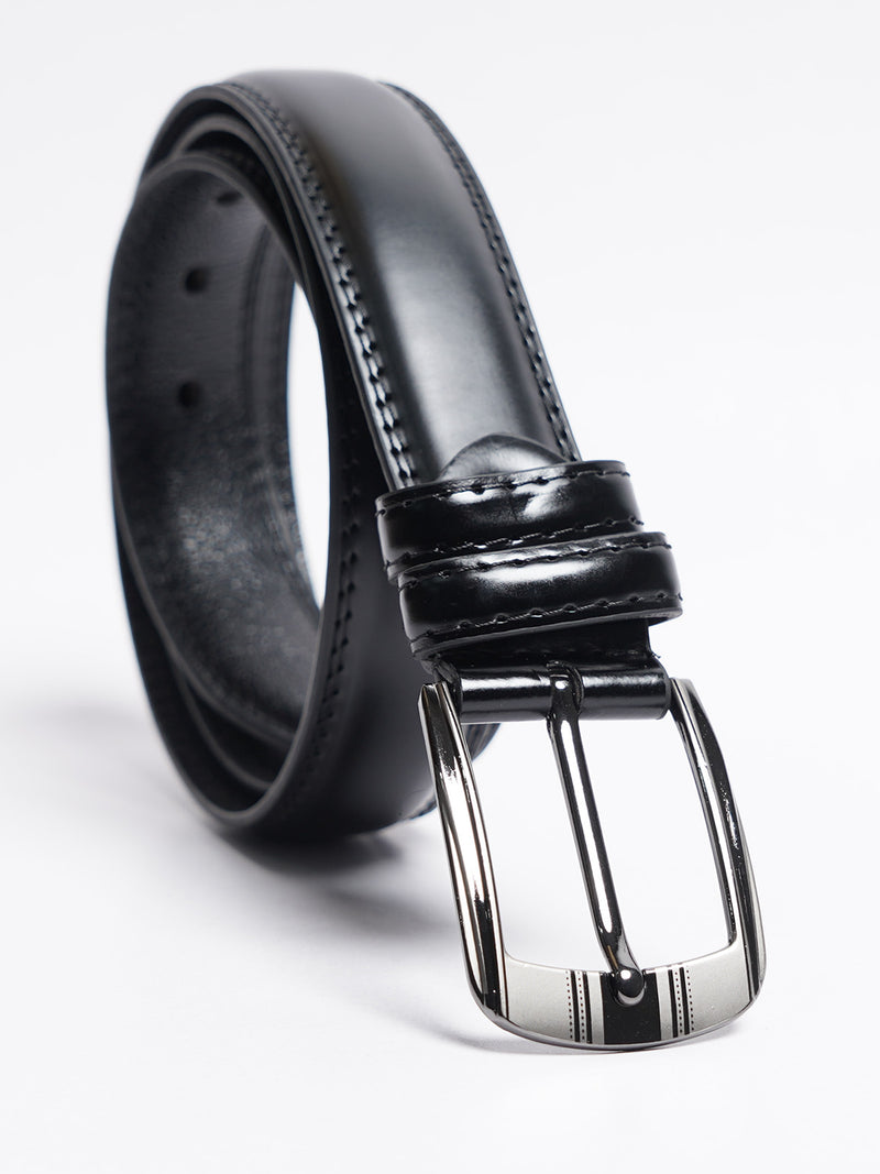 Black Plain Leather Belt (BELT-756)