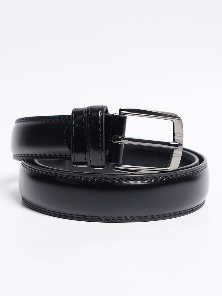 Black Plain Leather Belt (BELT-756)