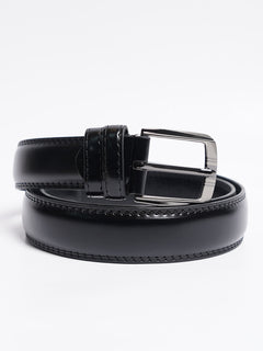 Black Plain Leather Belt (BELT-756)