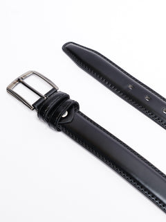 Black Plain Leather Belt (BELT-756)