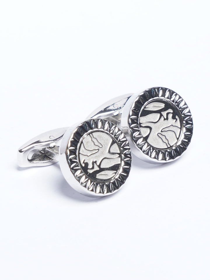 Silver Contrast Designer Cufflink (CUFFLINK-757)