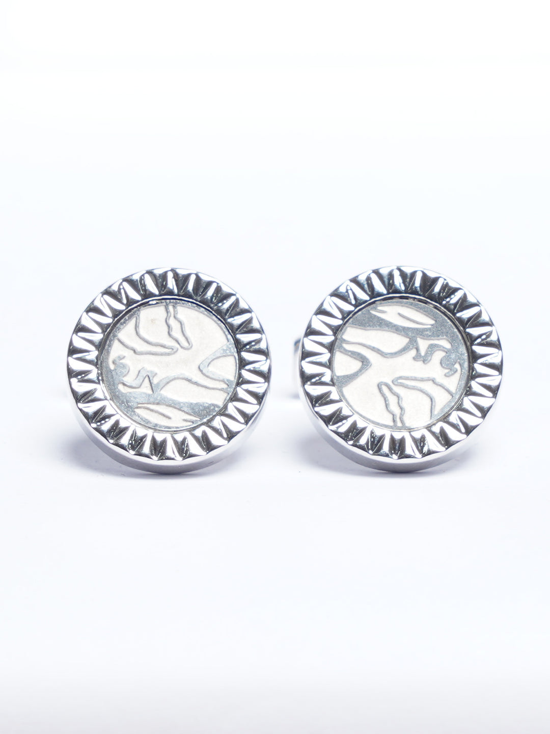 Silver Contrast Designer Cufflink (CUFFLINK-757)