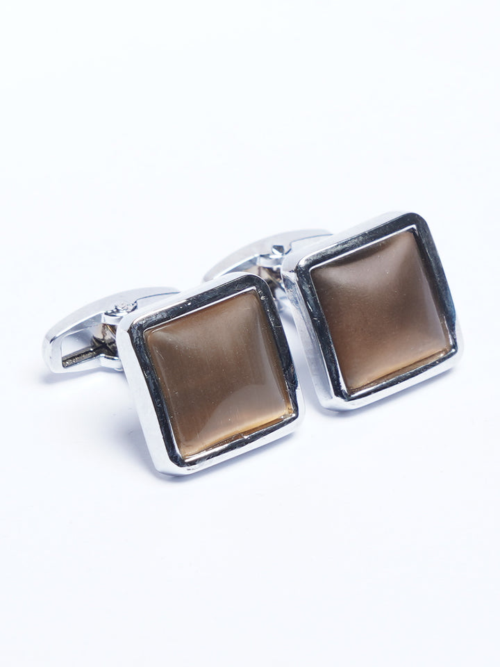 Silver Contrast Designer Cufflink (CUFFLINK-759)