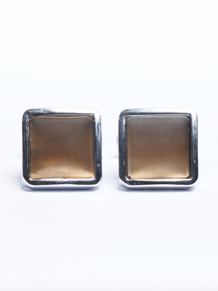 Silver Contrast Designer Cufflink (CUFFLINK-759)