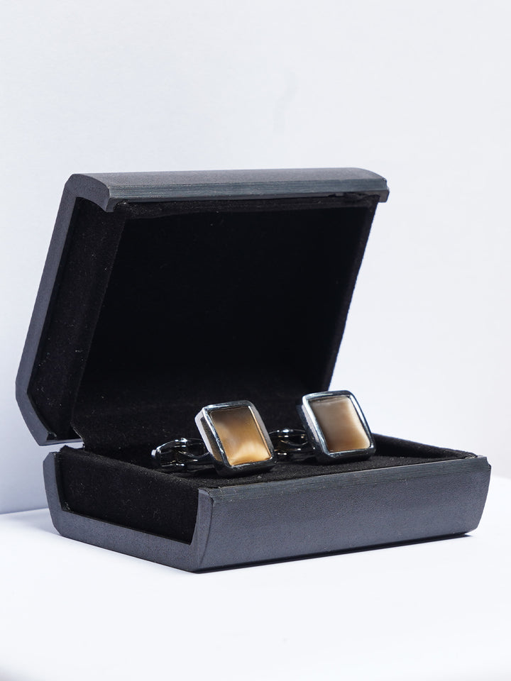 Silver Contrast Designer Cufflink (CUFFLINK-759)