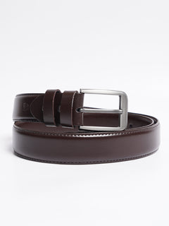 Dark Brown Plain Leather Belt (BELT-761)