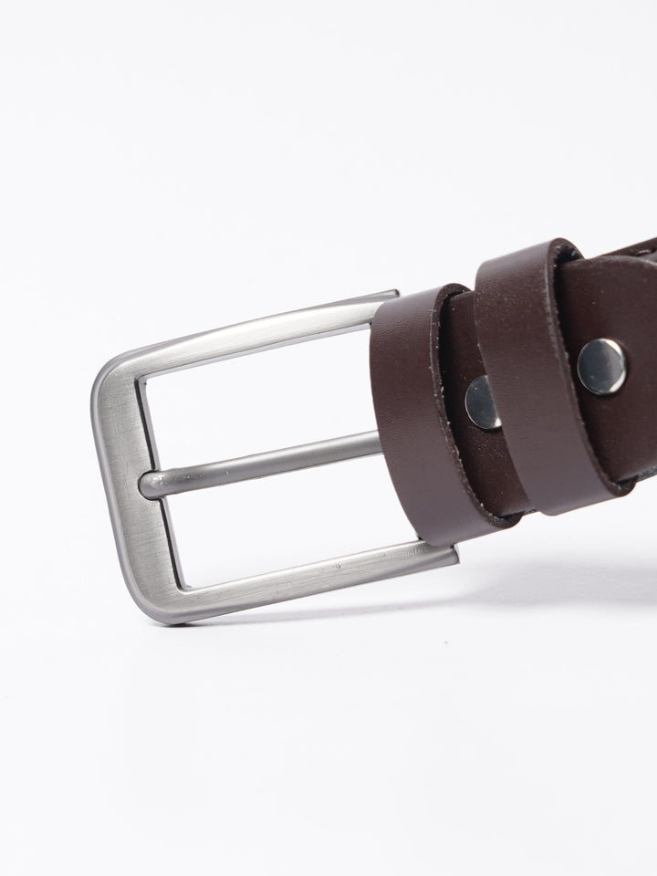 Dark Brown Plain Leather Belt (BELT-761)