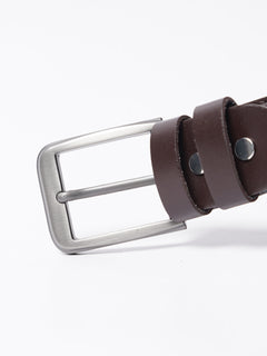 Dark Brown Plain Leather Belt (BELT-761)