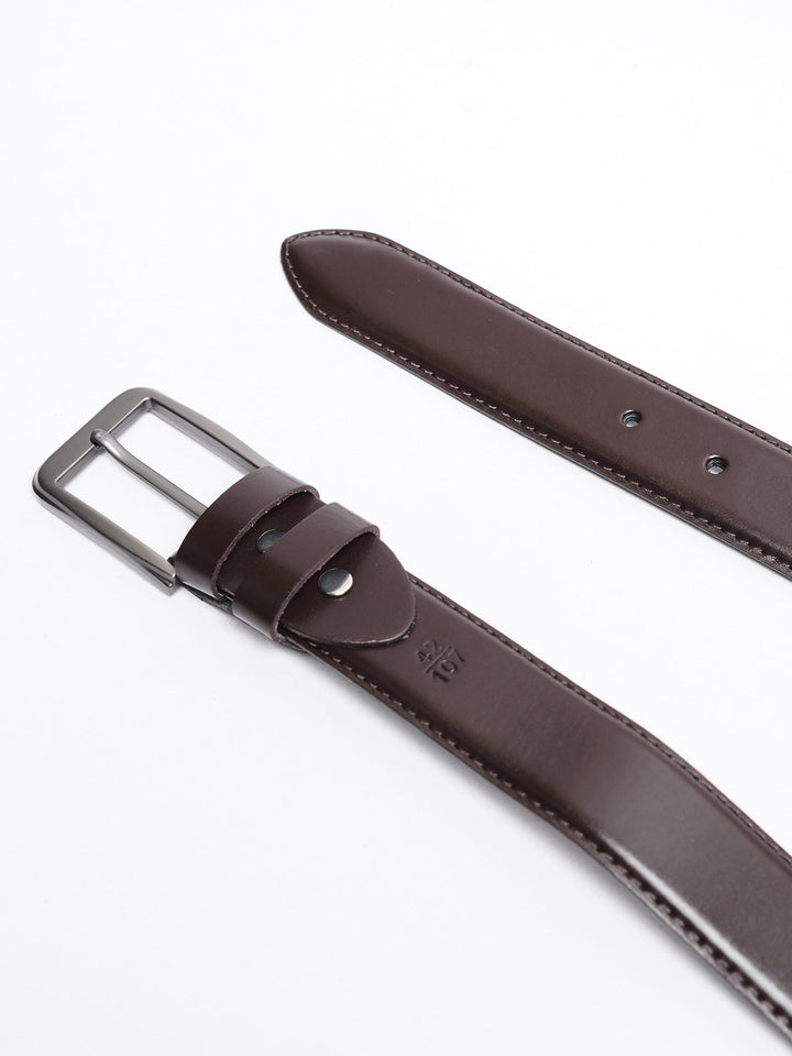 Dark Brown Plain Leather Belt (BELT-761)