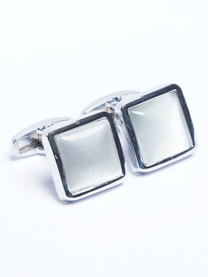 Silver Contrast Designer Cufflink (CUFFLINK-762)