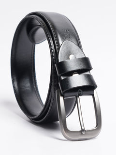 Black Plain Leather Belt (BELT-762)