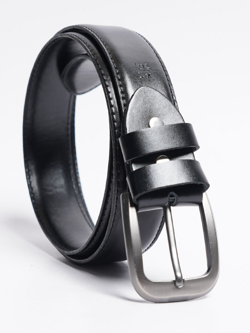 Black Plain Leather Belt (BELT-762)