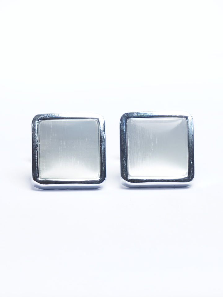 Silver Contrast Designer Cufflink (CUFFLINK-762)