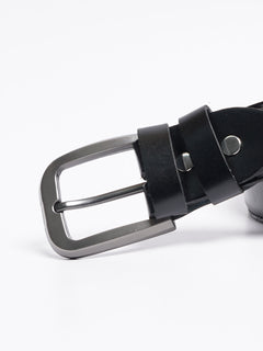 Black Plain Leather Belt (BELT-762)