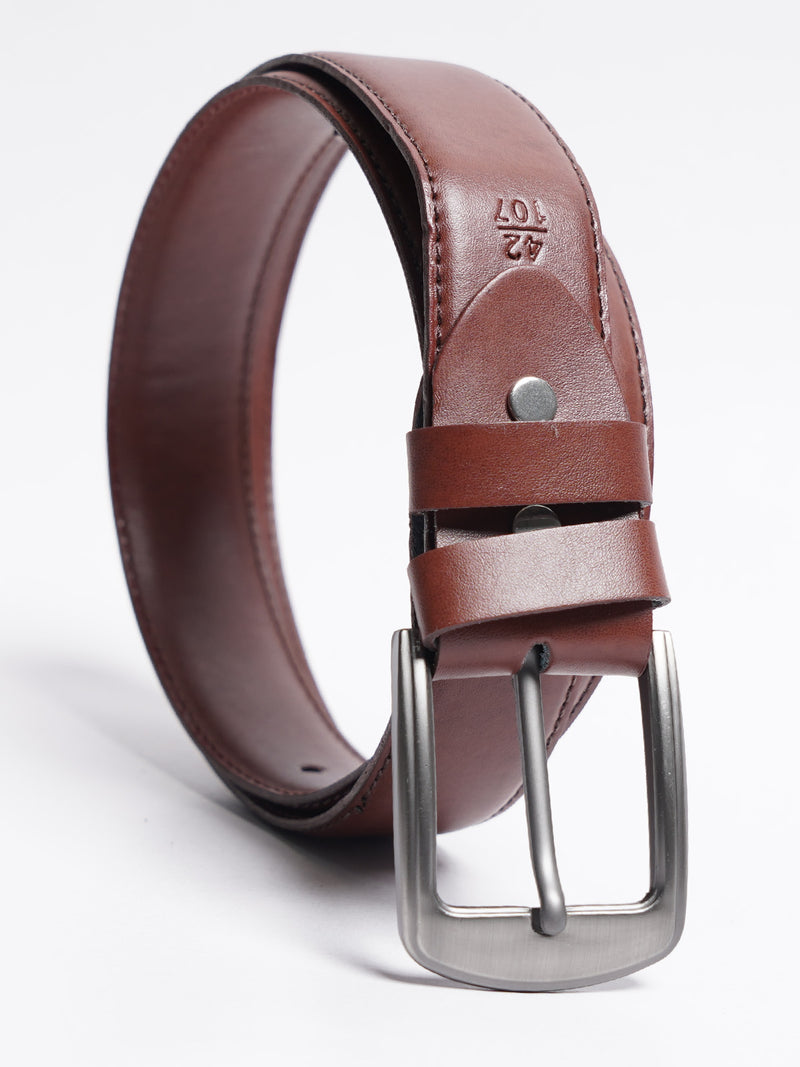 Light Brown Plain Leather Belt (BELT-763)