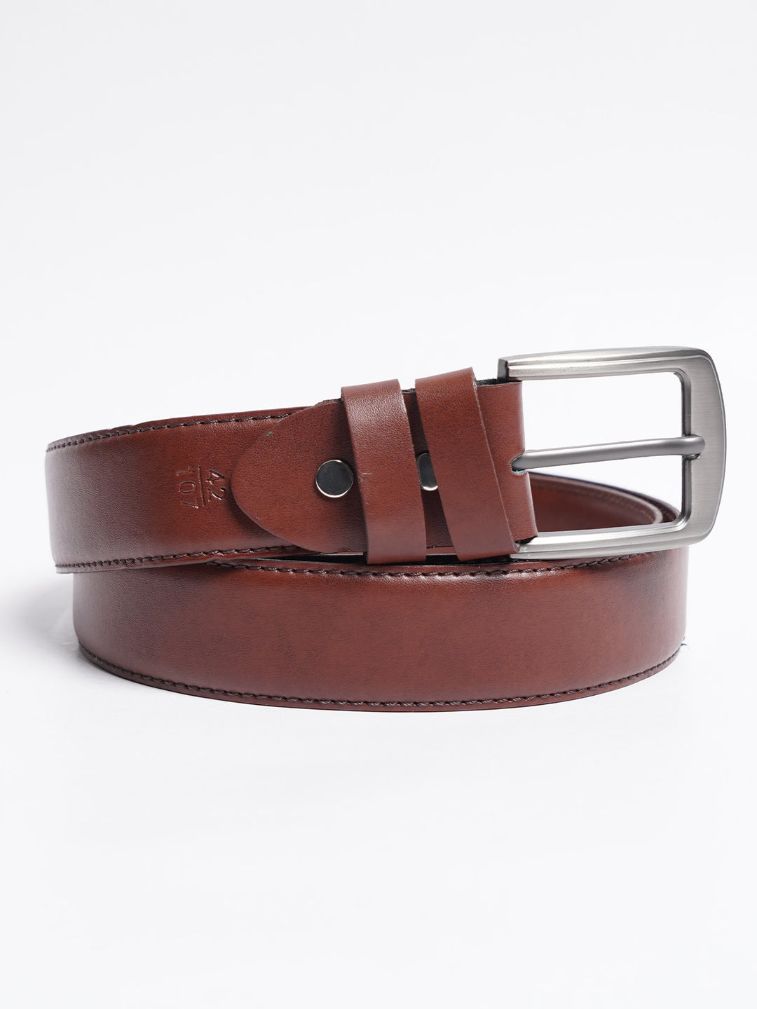 Light Brown Plain Leather Belt (BELT-763)