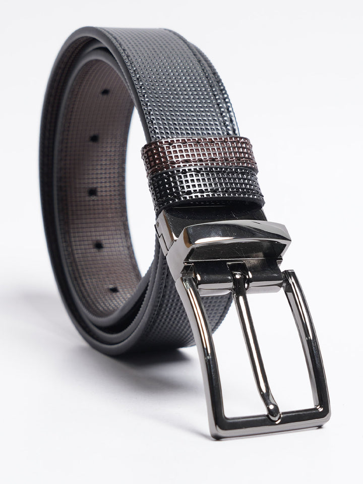 Dark Brown Textured Leather Belt (BELT-766)