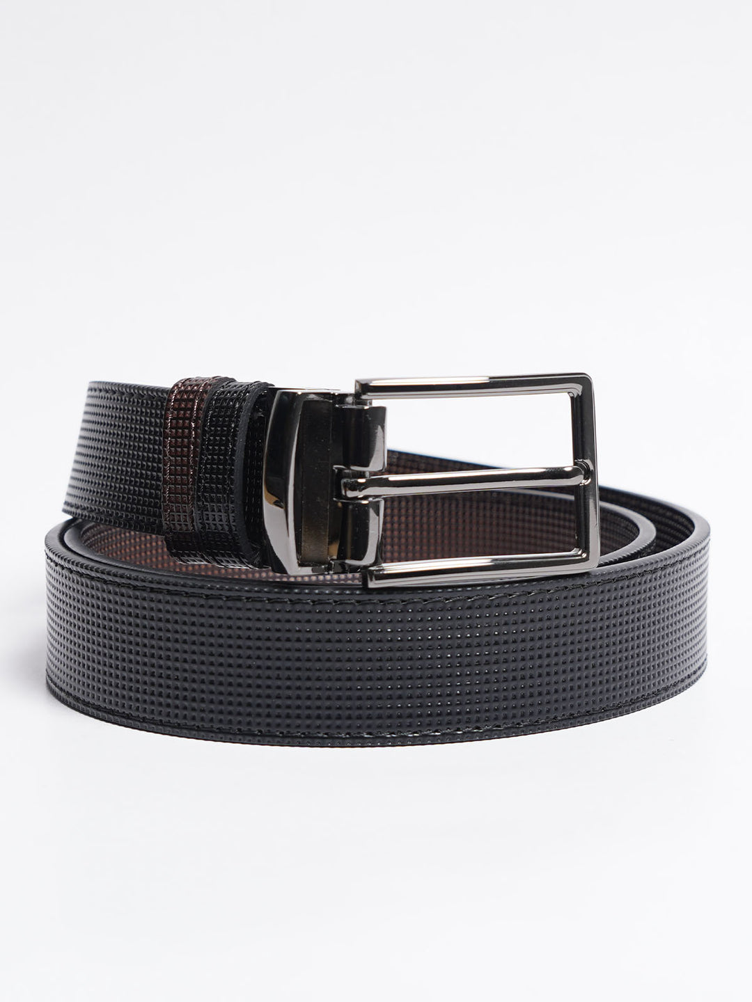 Dark Brown Textured Leather Belt (BELT-766)