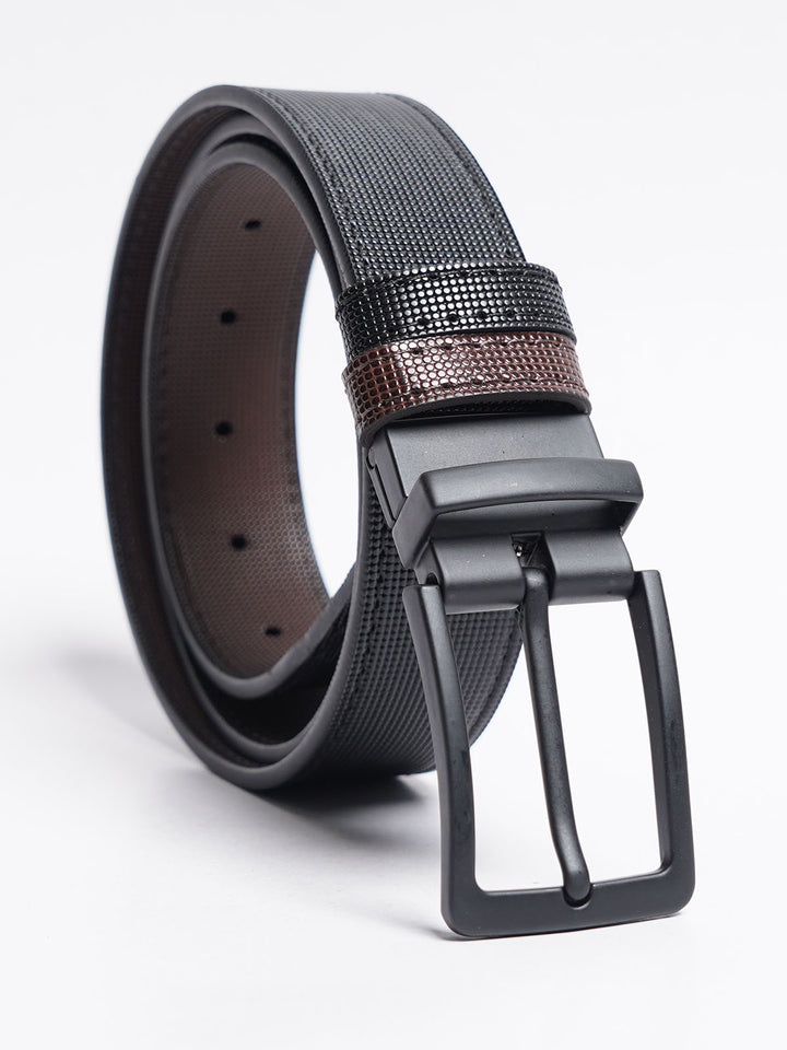 Dark Brown Textured Leather Belt (BELT-768)