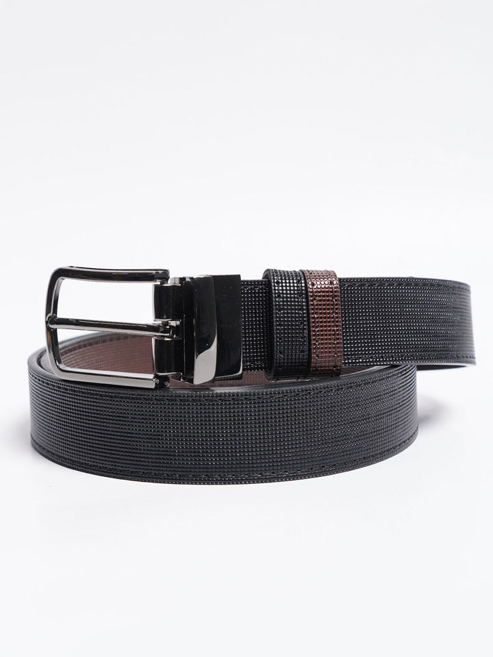 Dark Brown Textured Reversible Leather Belt (BELT-770)