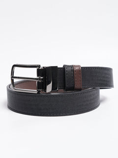 Dark Brown Textured Leather Belt (BELT-770)