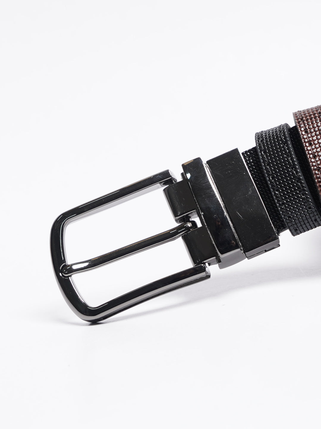 Dark Brown Textured Reversible Leather Belt (BELT-770)