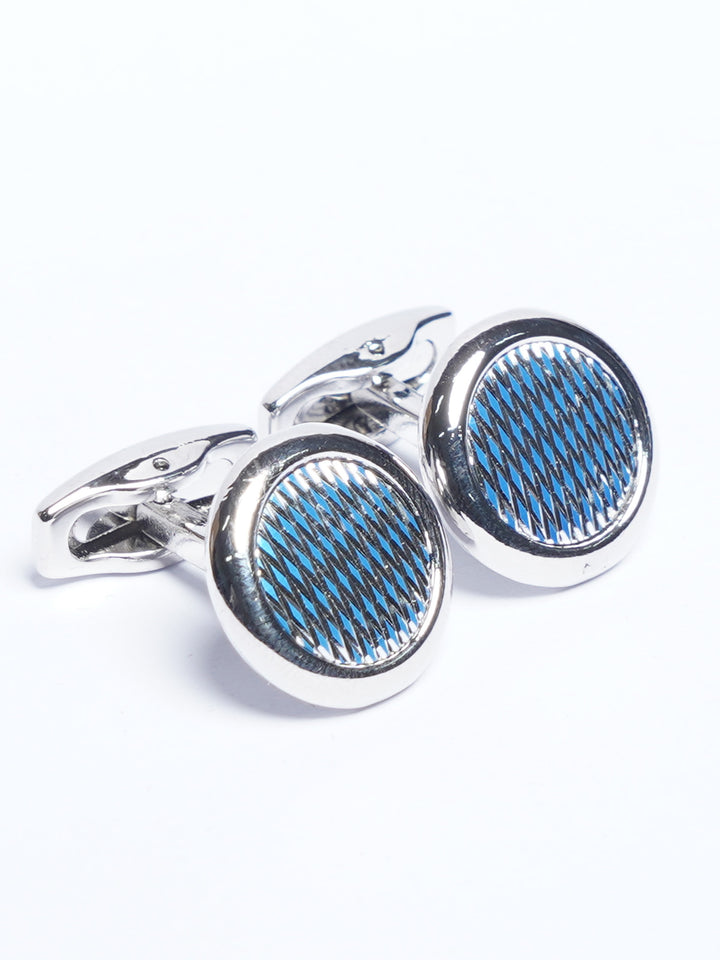 Silver Contrast Designer Cufflink (CUFFLINK-771)