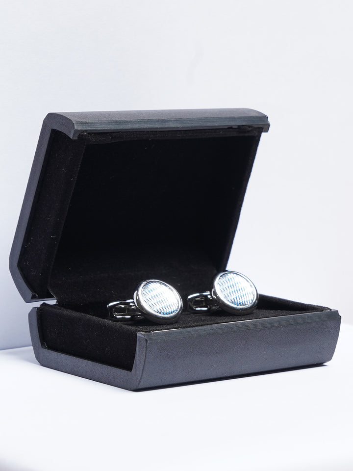 Silver Contrast Designer Cufflink (CUFFLINK-771)