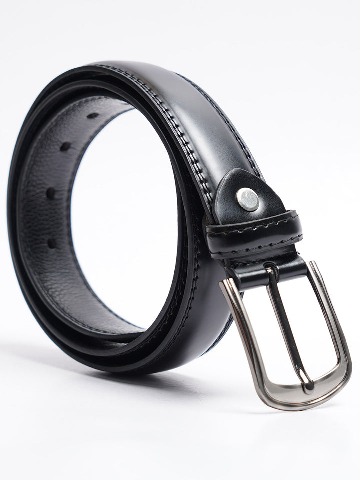 Black Plain Leather Belt (BELT-774)