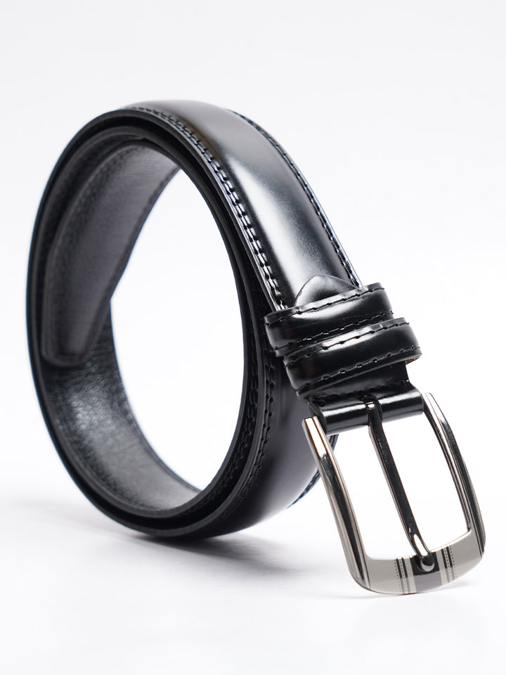 Black Plain Leather Belt (BELT-776)