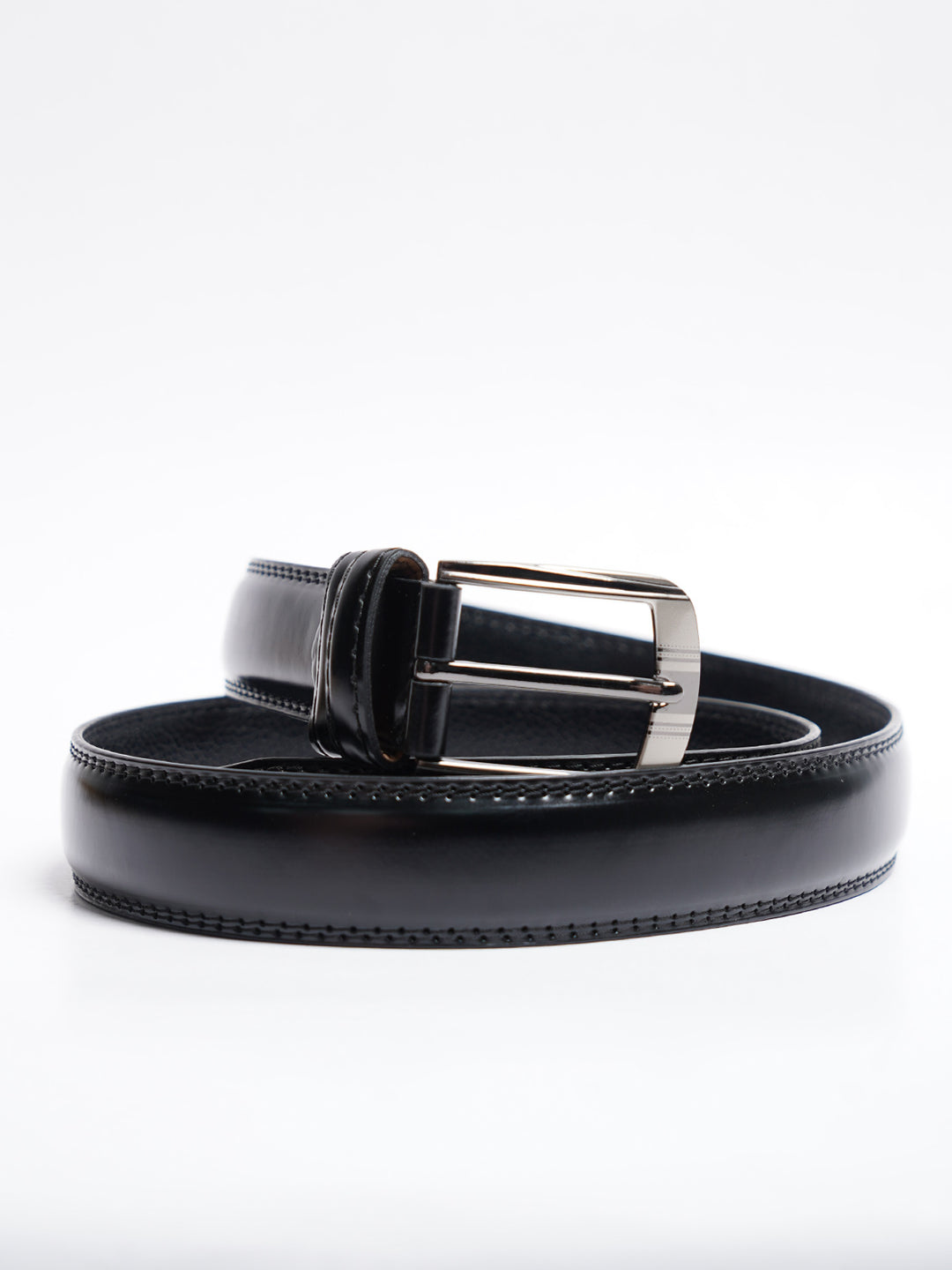 Black Plain Leather Belt (BELT-776)