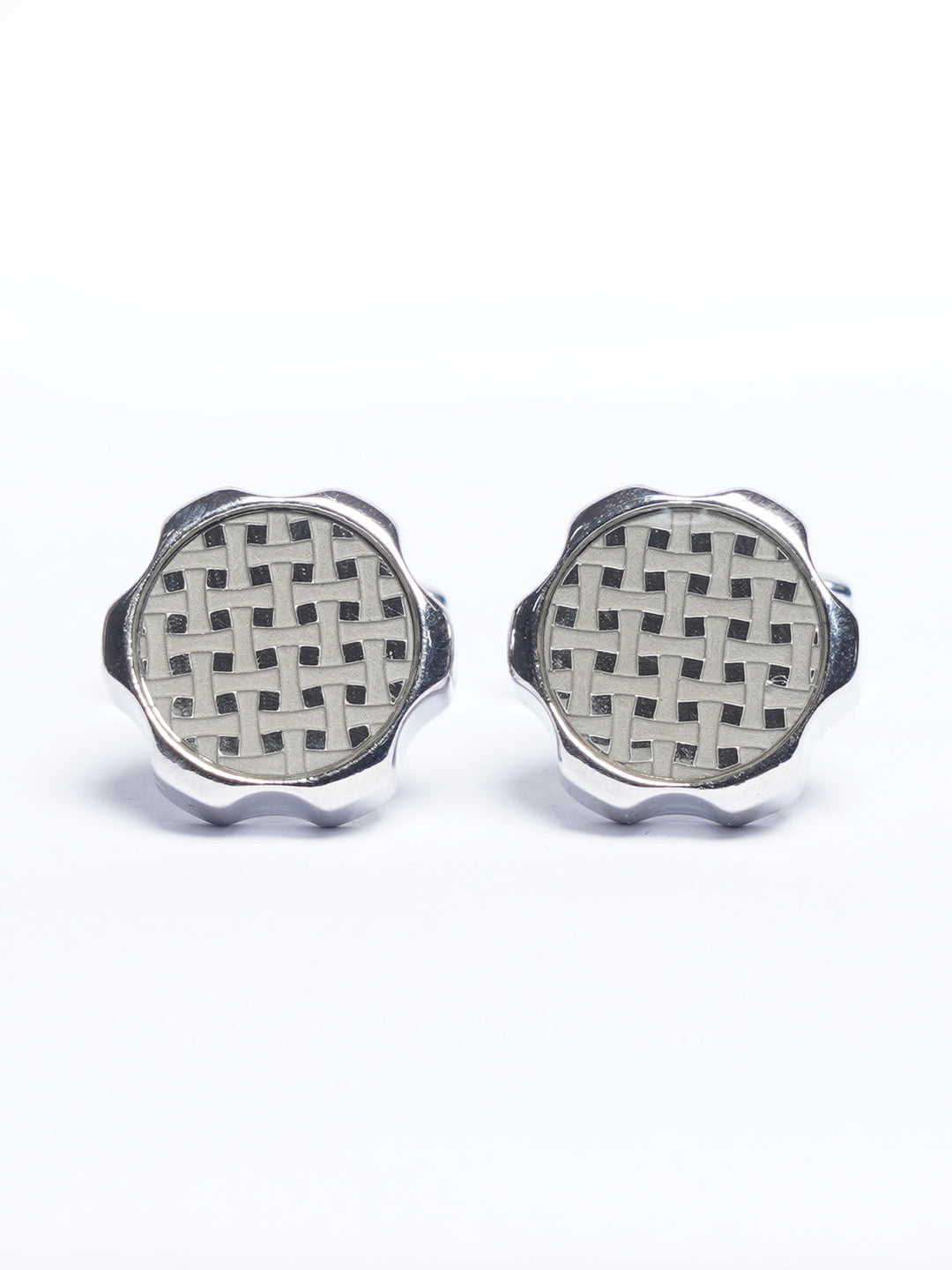 Silver Contrast Designer Cufflink (CUFFLINK-776)