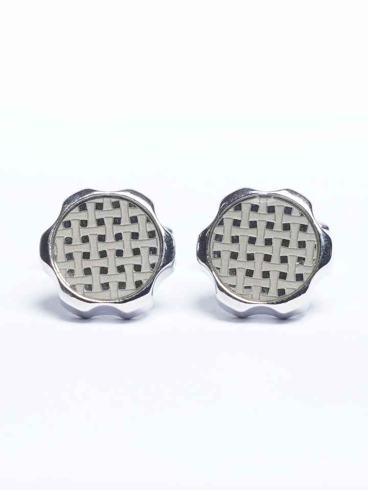 Silver Contrast Designer Cufflink (CUFFLINK-776)