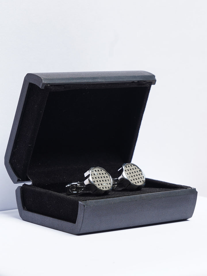 Silver Contrast Designer Cufflink (CUFFLINK-776)