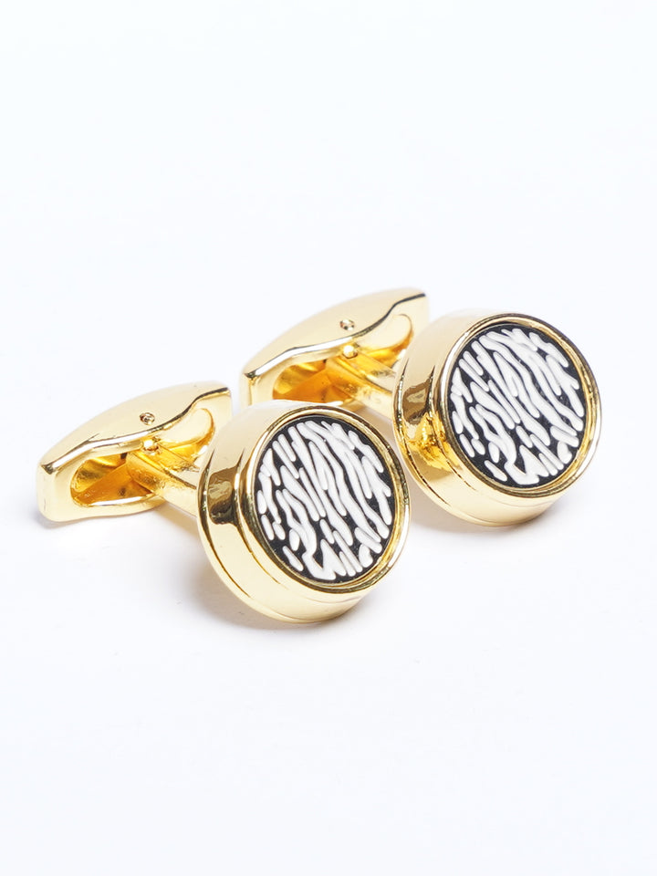 Golden Contrast Designer Cufflink (CUFFLINK-777)