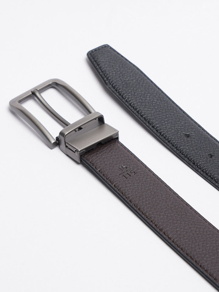 Black Reversible Leather Belt (BELT-782)