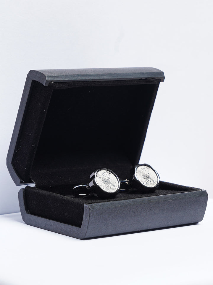 Dark Grey Contrast Designer Cufflink (CUFFLINK-783)