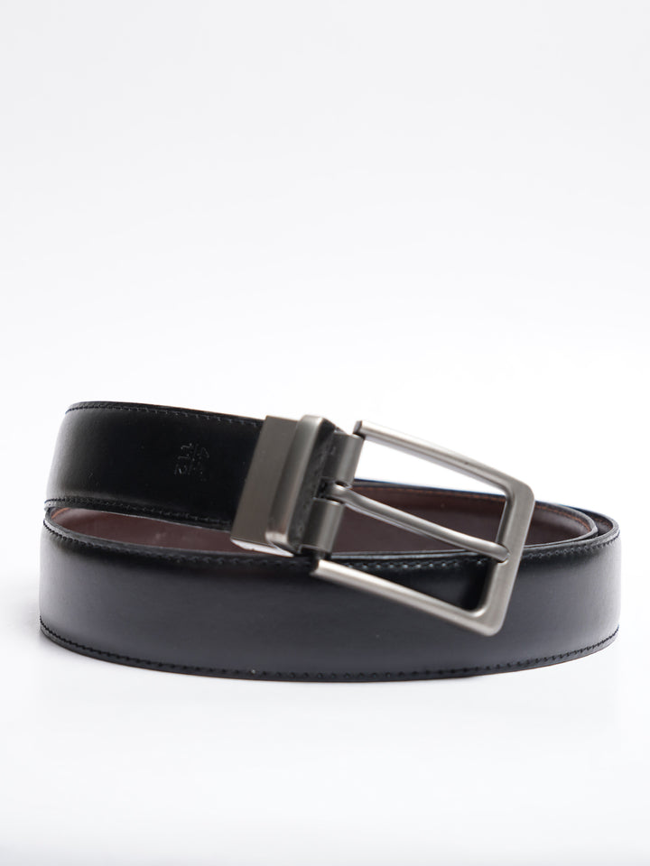 Dark Brown & Black Reversible Leather Belt (BELT-787)