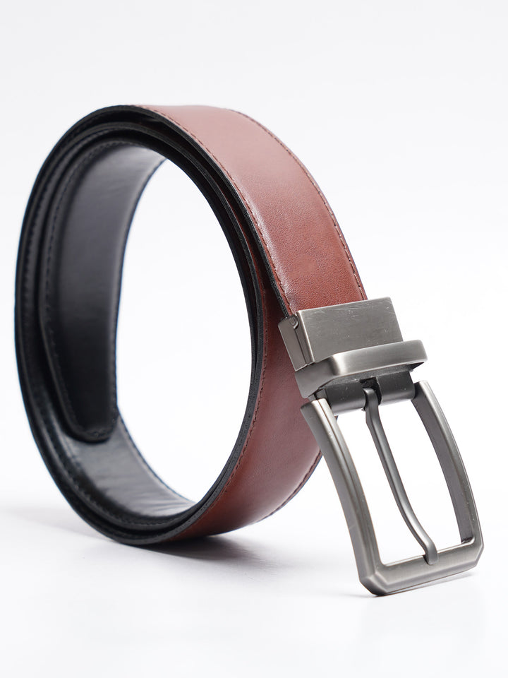 Light Brown & Black Reversible Leather Belt (BELT-788)