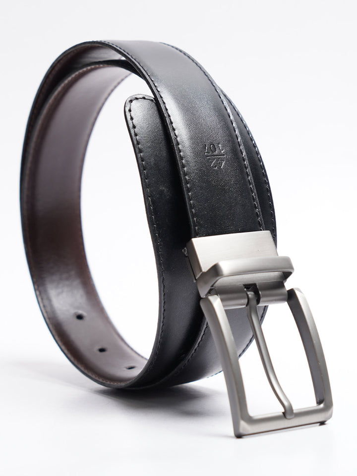 Dark Brown & Black Reversible Leather Belt (BELT-789)