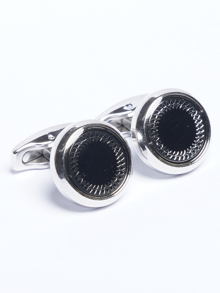 Silver Contrast Designer Cufflink (CUFFLINK-789)