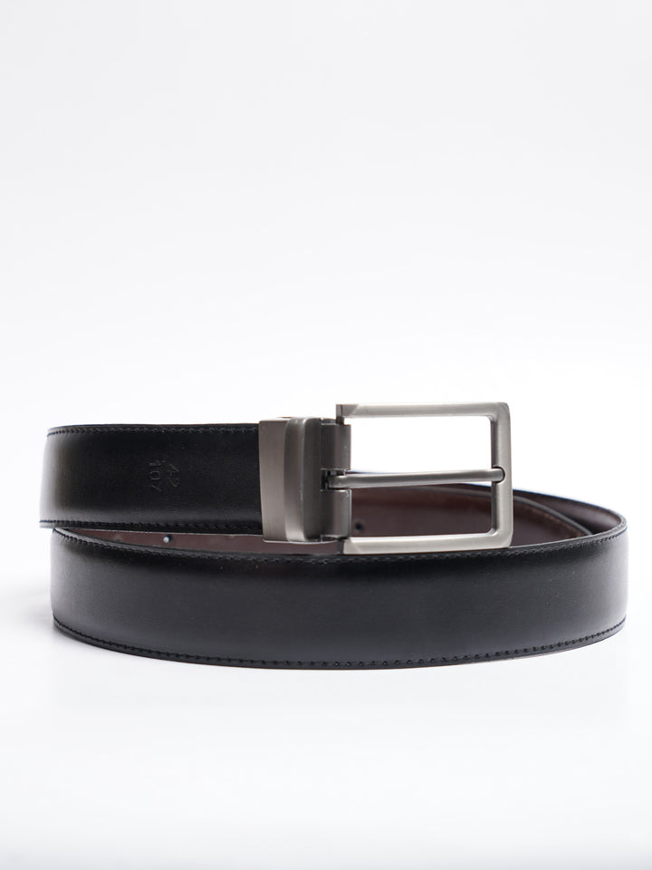 Dark Brown & Black Reversible Leather Belt (BELT-789)